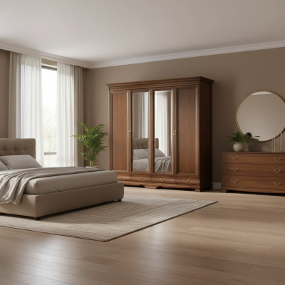 Kleiderschrank Schlafzimmer Schrank braun Farbe Barock Rokoko Schränke