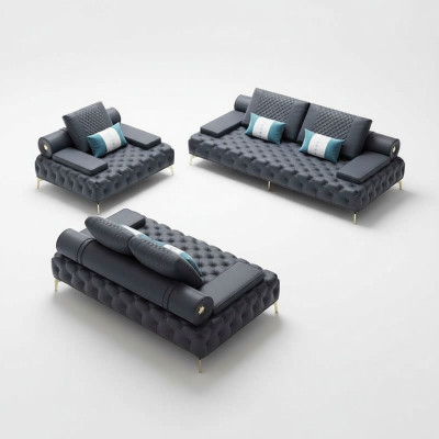 Wohnzimmer Set 3tlg Schwarz Wohnzimmer Sofagarnitur 3 + 2+ 1 Sitzer Neu Holz