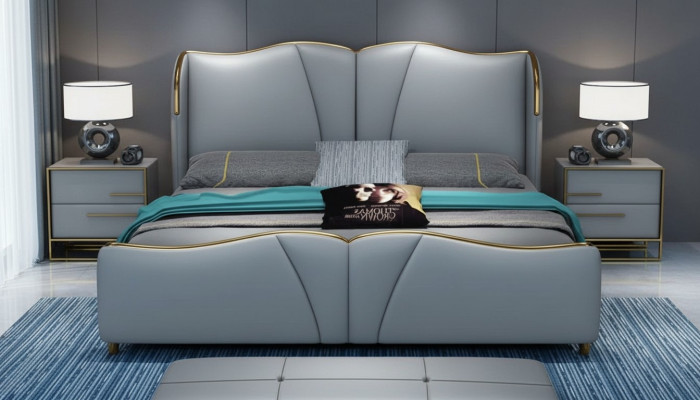Bett 2x Nachttisch 3 tlg. Schlafzimmer Set Design Möbel Modern Luxus Betten Neu
