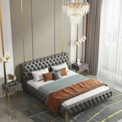 Bett 2x Nachttisch 3 tlg Schlafzimmer Set Design Modern Luxus Schlafzimmer sets