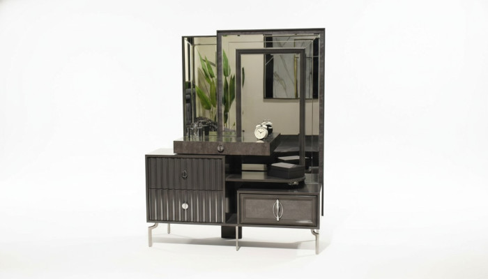 Schwarzer Schminktisch Luxus Holz Konsole Designer Schlafzimmer Möbel