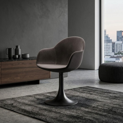 Designer Schwarzer Esszimmer Stuhl Mit Edelstahlfuß Luxus Einsitzer Neu