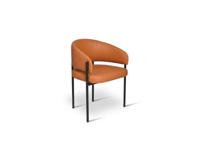 Oranger Luxus Stuhl Moderne Esszimmer Stühle Polster Kunstleder Möbel