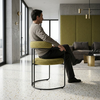 Designer Grüner Polsterstuhl Wohnzimmer Stühle Einsitzer Stilvolle Möbel