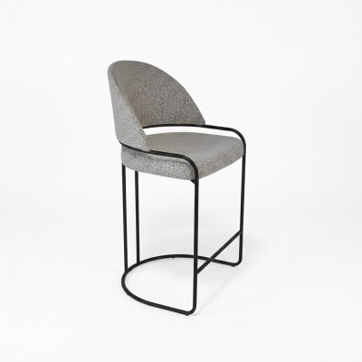 Grauer Barhocker Mit Edelstahlfüßen Esszimmerstuhl Hohe Design Stühle