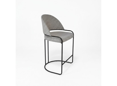 Grauer Barhocker Mit Edelstahlfüßen Esszimmerstuhl Hohe Design Stühle