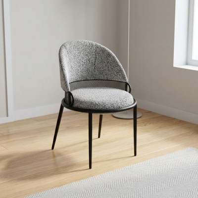 Weißer Esszimmerstuhl Luxus Stühle Polster Einsitzer Textil Stil Möbel