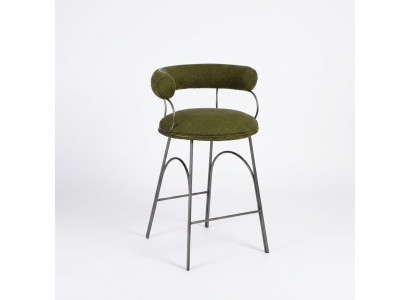 Olivengrüner Barhocker Luxus Lehnstuhl Designer Sessel Polster Möbel