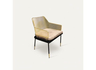 Luxuriöser Einsitzer Designer Sessel mit Edelstahl Elementen Neue Stühle