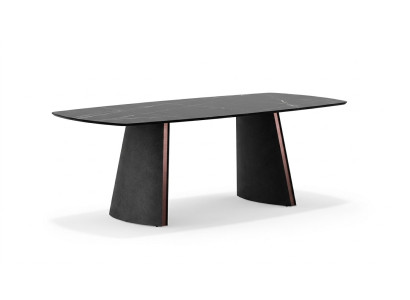 Luxus Dunkel grauer Esstisch Esszimmer Tische Designer Einrichtung Neu