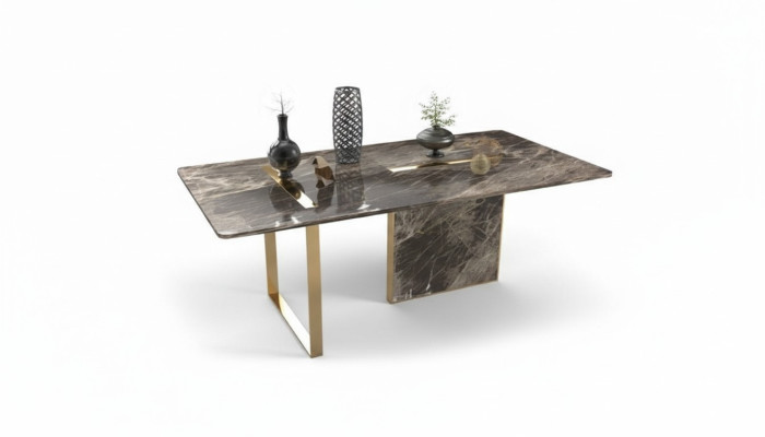 Designer Luxus Esstisch Edelstahl Tisch Esszimmer Holz Möbel Tische Neu