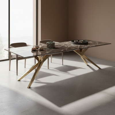 Luxuriöser Luxus Edelstahl Esszimmer Tisch Eleganter Marmor Tische Neu