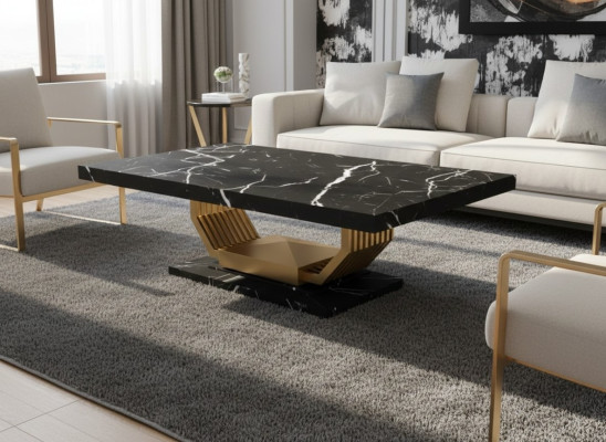Schwarzer Tisch Esszimmer Möbel Luxus Marmor Esstisch Designer Tische