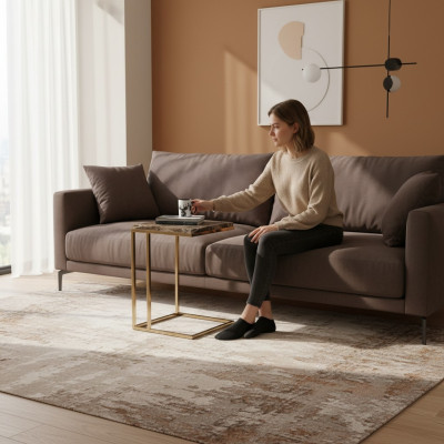 Moderner Edelstahl Beistelltisch Wohnzimmer Couchtisch Designer Möbel