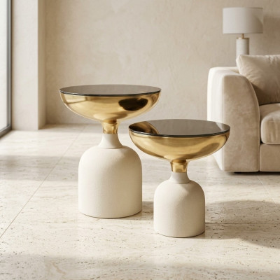 Designer Edelstahltisch Moderner Beistelltisch Wohnzimmer Luxus Möbel