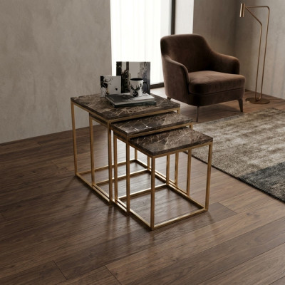 Edelstahl Beistelltisch Set Designer Couchtische Wohnzimmer Einrichtung