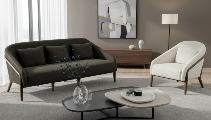 Luxus Wohnzimmer Set Sofa Sessel Modernen Design 3+1 Sitzer Möbel Neu