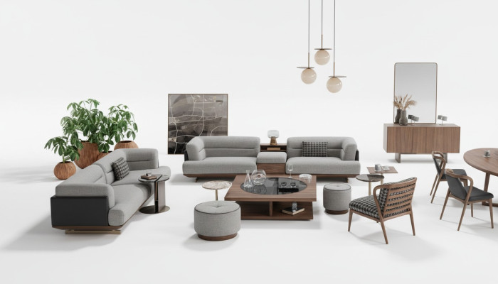 Luxus Wohnzimmer Set Sofa mit Sessel Modernen Design Sofagarnitur 6tlg