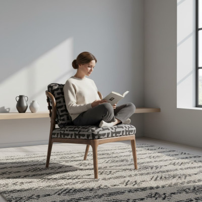 Sessel Wohnzımmer Modernen Luxus Design Grau Einsitzer Sofa Couch Möbel