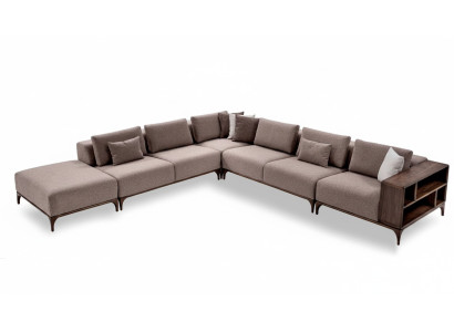 Wohnzimmer Ecksofa L-form Holz Modernen Luxus Design Eckgarnitur Eckcouch