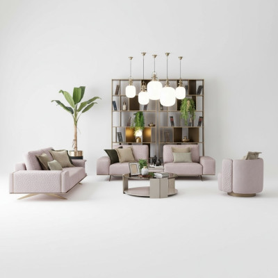 Luxus Sofagarnitur 3+3+1 Sitz Couchen Set Möbel Einrichtung Sitzpolster