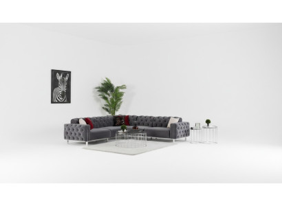 Chesterfield Eckgarnitur Eckcouch Sofa Couch Polster Ecksofa Möbel
