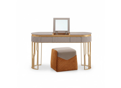 Designer Beiger Schminktisch Moderner Holztisch Luxus Schlafzimmer Möbel