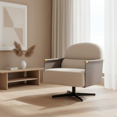 Stilvoller Sessel luxuriöser Lounge Club Drehstuhl Stuhl Design Wohnzimmer