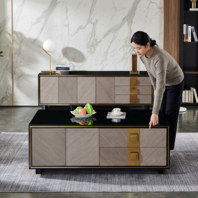 Wohnzimmer Design Tische Möbel Luxus Beistelltisch Holz Modern Couchtisch