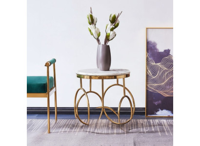 Beistelltisch Tisch Beistell Designer Möbel Gold Rund Edelstahl Tisch