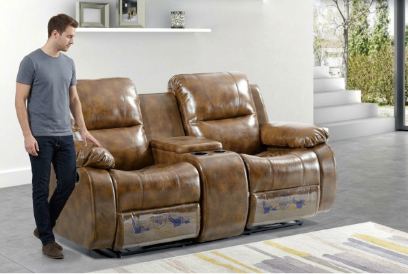 Zweisitzer Sofa Moderne Wohnzimmer Couch Braun Designer Polstersofas