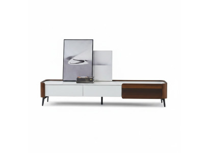 TV Ständer RTV Lowboard Weiß Tisch Holz Modern Wohnzimmer Sideboard