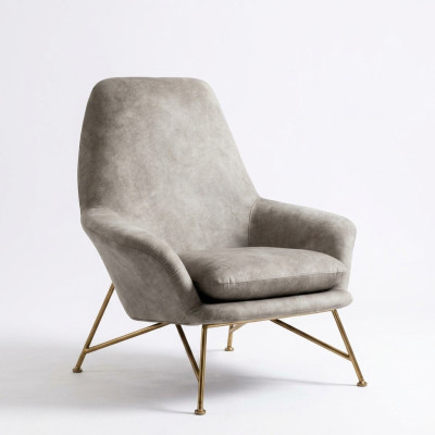 Sessel Design Luxus Textil Polster Garnitur Wohnzimmer Grau Einrichtung