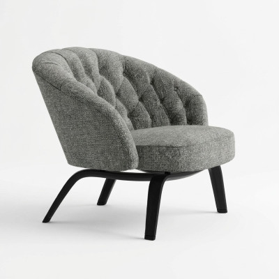Stilvolle Polsterung aus Massivholz mit Nähten in Charcoal Chesterfield