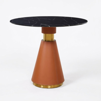 Esszimmertisch Runder Esstisch schwarz Rund Tisch Stil Modern Edelstahl Luxus