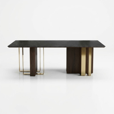 Schwarzer Designer Esstisch Esszimmer Möbel Tisch Luxus Holztische 240x100