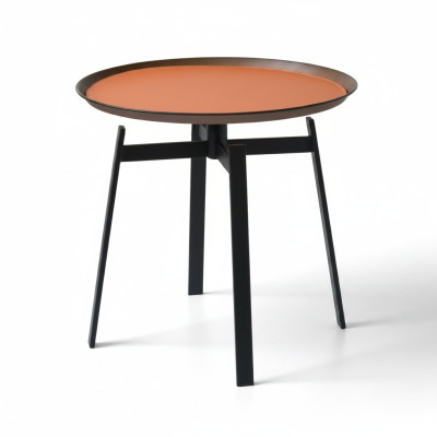 Wohnzimmer Runder Couchtisch orange Stil Moderne Edelstahl Tische Tisch