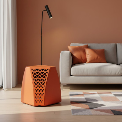 Wohnzimmer Couchtisch Orange Stil Moderne Material Holz Luxus