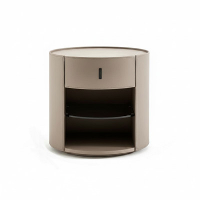 Beiger Designer Nachttisch Luxus Nachtkonsole Schlafzimmer Möbel Stil
