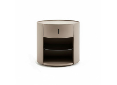 Beiger Designer Nachttisch Luxus Nachtkonsole Schlafzimmer Möbel Stil