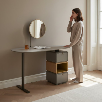 Design Schminktisch mit Spiegel Luxus Schlafzimmer Möbel 2tlg. Anrichte