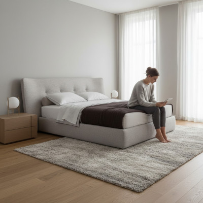 Designer Bette Doppel Neu Schlafzimmer möbel Stoff Textil Luxus Chesterfield