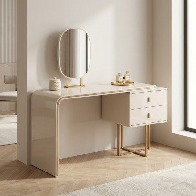 Weißer Schminktisch Schlafzimmer Möbel Beistellkommode Spiegel 2tlg Konsole
