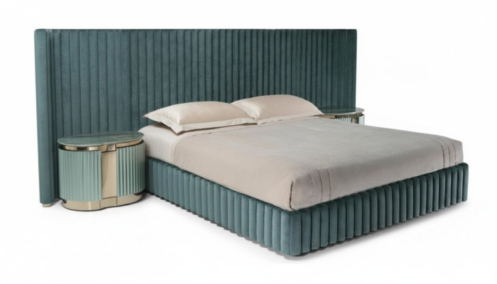  Schlafzimmer Möbel Doppelbett 2x Nachttische Bettgestell Nachtkästchen