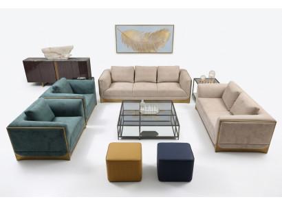 Wohnzimmer Sofagarnitur 3+3 Sitzer Modern Set Design Sofa Couch Möbel