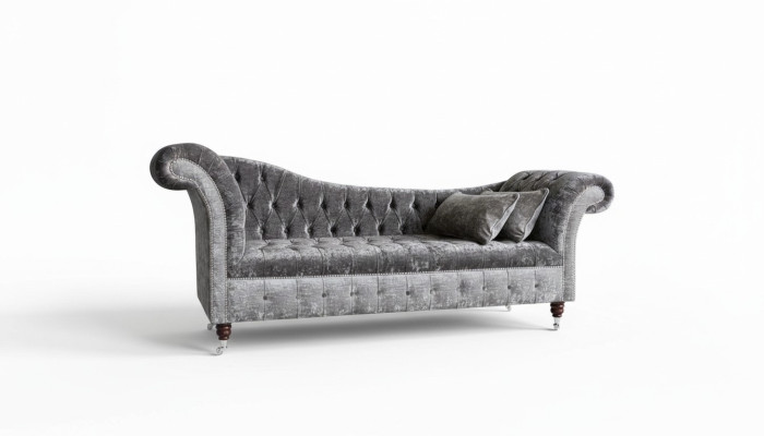 Graue Chesterfield Couch Sofa Polster 3 Sitzer Couchen Sitz Garnitur Sofas Neu