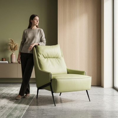 Wohnzimmer Sessel 1 Sitz Couch Polster Luxus Textil Design Holz Möbel