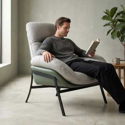 Sessel Sitz Möbel Design Wohnzimmer Polster Holz Moderne Luxus Neu