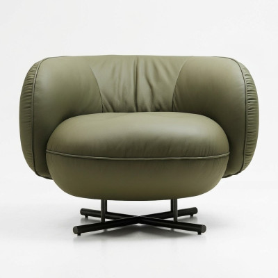 Sessel 1 Sitzer Kunstleder Lounge Luxus Polster Einsitzer Design Grau