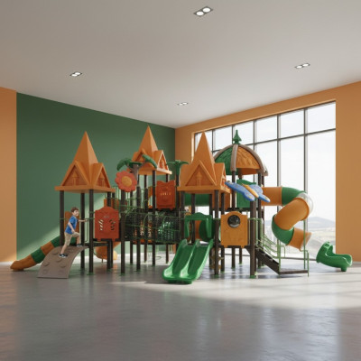 Spielturm mit Rutsche Kletterturm Spiel Gerät Anlage Outdoor Spielplatz